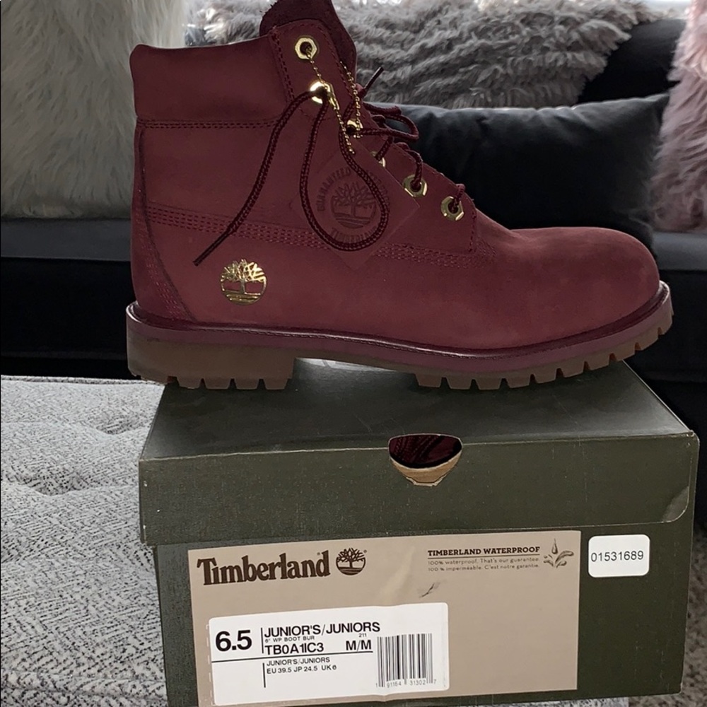 Burgundy Timberlands